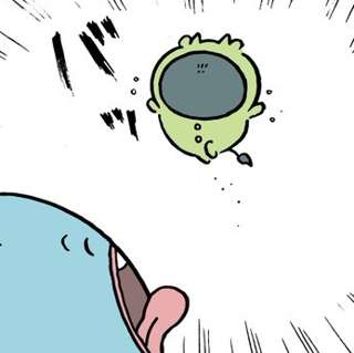 【悲報】ちいかわパジャパ緑、あっけなく食われる…