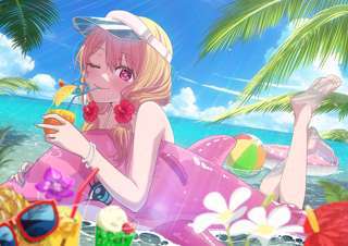 推しの子公式が海の日を記念してルビーが海で遊ぶイラストを公開