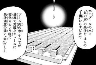 トリコ「一滴垂らしただけで25mプールの水がジュースになる」「メープルシロップの数百倍の糖度」←これwwwwwwwww